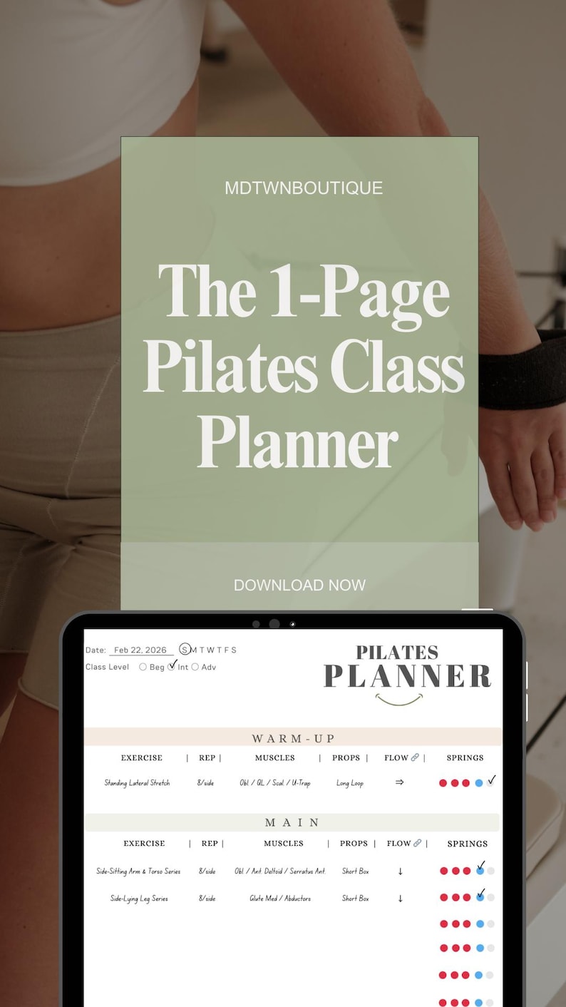 Pilates Class Incentive Chart.pdf Pilates Class Planner Template for Instructors (digital & Printable) - Etsy