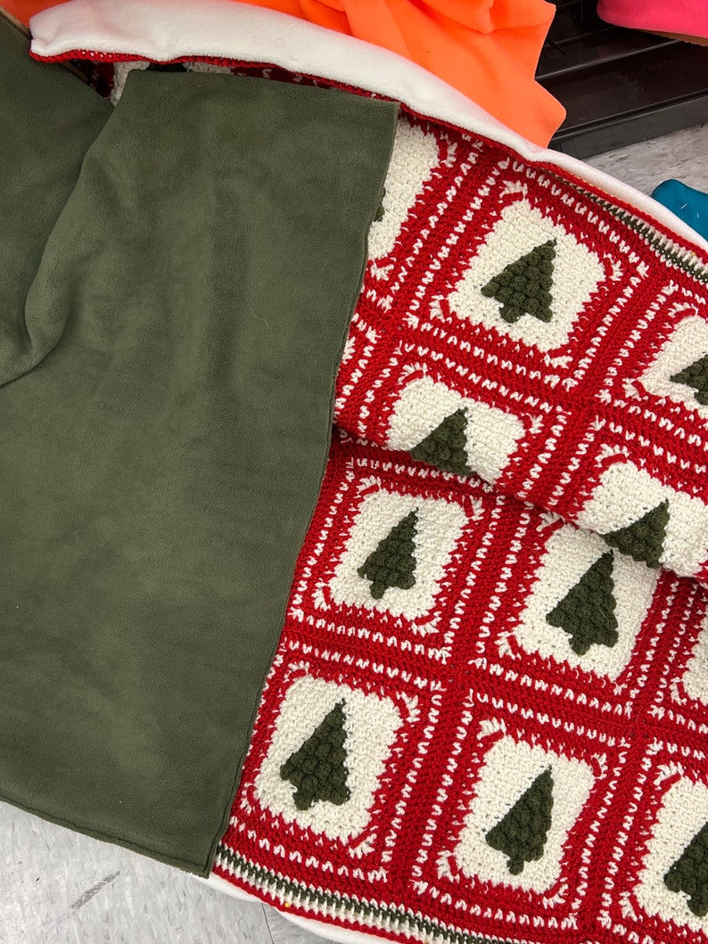 Vintage Inspired Christmas Tree Afghan Crochet Pattern PDF Instant Digital Download Evergreen Pine Tree Blanket Holiday Winter Throw image 4