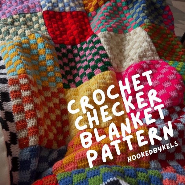 Crochet Checker Blanket Pattern (PDF Download)
