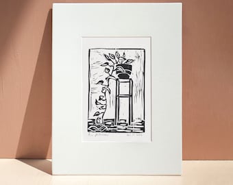 Handprinted Linocut Vine