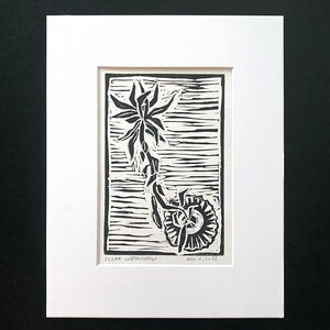 Handprinted Linocut Houseplant