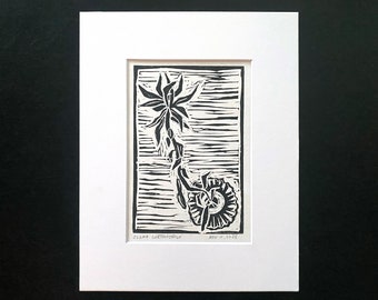 Handprinted Linocut Houseplant