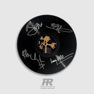 U2 The Joshua Tree ondertekende LP-record ondertekend vinylplaat 12" gesigneerde handtekening muziekliefhebber geschenken memorabilia fan muur display stuk kunst