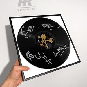 Framed U2 Joshua Tree Autographed LP Record Signed Vinyl Framed 12&quot; Signature Music Art 12.5&quot; Lover Gifts Memorabilia Fan Wall Display Piece