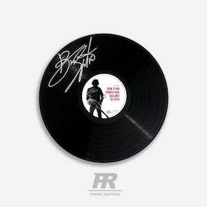 Disco de vinilo autografiado de Bruce Springsteen "Born To Run", de 12 pulgadas, para amantes de la música, recuerdos, expositor de pared.