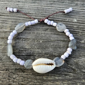 Puka Shell and Moonstone Bracelet