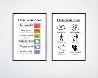 Classroom Rules Poster | Gen Alpha Slang | Funny Modern High School Classroom Decor | Digital Download