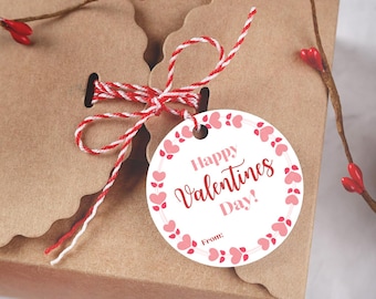 Printable Valentine's Day Gift Tags | Treat Bag Favor (PNG)