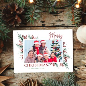 Modello di biglietto fotografico per le vacanze / Biglietto di Natale fotografico / Biglietto di Natale digitale / Modello di Natale
