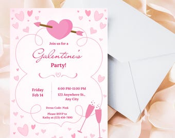 Galentine's Party Invitation Template: Girl's Night Out (PDF)