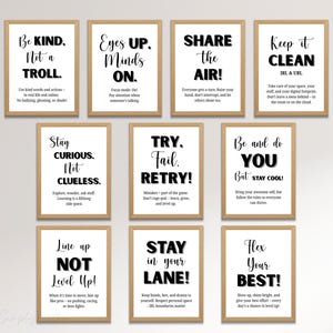 Gen Alpha School Classroom Rules Posters Set | Middle School Slang | Fun Printable Wall Art for Modern Classrooms