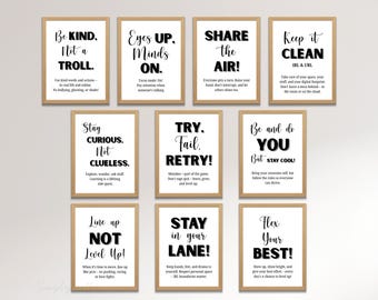 Gen Alpha Classroom Rules Poster Set | Middle School Slang