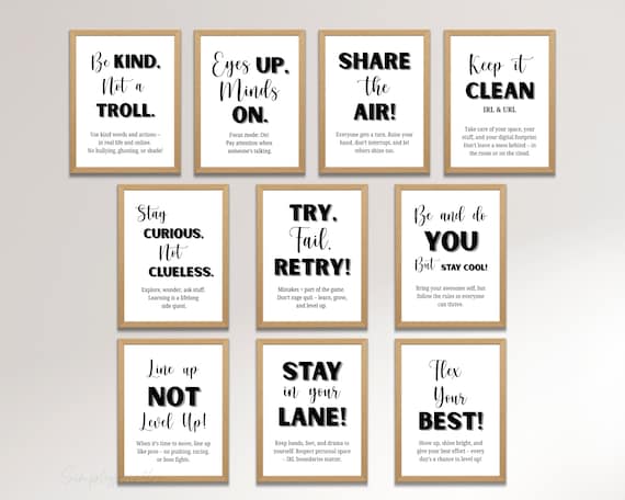 Gen Alpha Classroom Rules Poster Set | Middle School Slang