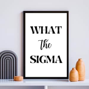 What The Sigma Typography Artwork Poster | Modern Living Room and Bedroom | Gen Alpha Slang