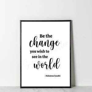 Mahatma Gandhi Quote Print: Inspirational Classroom Wall Art (Digital Download)