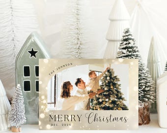 Custom Photo Christmas Card Template: Editable Printable Holiday Card | Merry Christmas Card