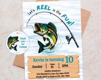 Fishing Birthday Invitation Template: Reel in the Fun (Digital Download)