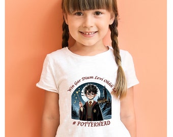PotterHead Tshirt for kids, Quidditch, Firebolt, Snitch, Hedwig, Kids Heavy Cotton™ Tee