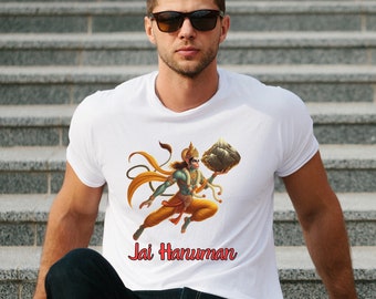 Jai Hanuman T-Shirt, Ayodhya Ramayan Gift, Hindu Devine Worship