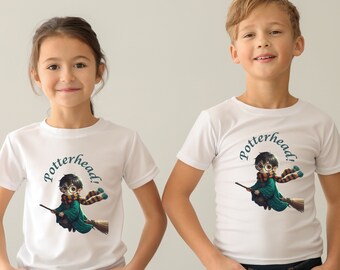 PotterHead Tshirt for kids, Quidditch, Firebolt, Snitch, Kids Heavy Cotton™ Tee
