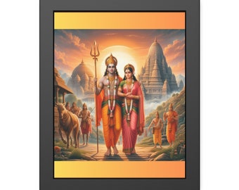 Sita Ram Framed Photo, Ayodhya Temple, Hindu Art