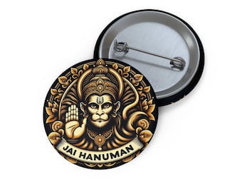 Jai Hanuman Pin, Ayodhya, Sri Ram, Ramayan, Motivation, Devine, Worship, Hindu, Ram Lalla, Mandhir, Hanuman, Custom Pin Buttons