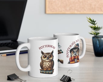 PotterHead Mugs, Quidditch, Firebolt, Snitch, Hedwig, Harry, Hermione, Ceramic Mug 11oz
