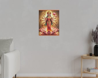 Goddess MahaLakshmi Photo, Laxmi, Devi Maha Lakshmi, Matte Canvas Stretched, 0.75" Thick