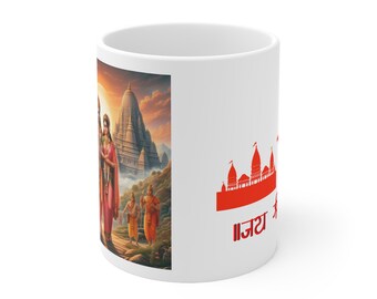 Jai Shri Ram Ceramic Mug, Hindu Ayodhya, Ram Navami 11oz