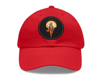 Jai Shri Ram Hat, Leather Patch Cotton Twill Cap