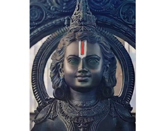 Ram Lalla Canvas Photo, Jai Shri Ram, Ayodhya Ram, Sri Ram, Jai Hanuman, RamLalla, Hindu, Ram Mandhir, Matte Canvas Stretched, 0.75" Thick