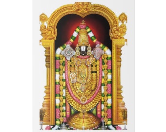 Tirupati Balaji Photo, Tirupati Tirumala God, Vishnu, Govinda, Shri Hari, Thirumala, Lord Venkateshwara, Matte Canvas Stretched, 0.75" Thick