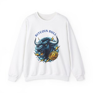 Bitcoin Bull Sweatshirt, Crypto, Bitcoin, Crypto Currency, Altcoin, Dogecoin Bull Market, Bitcoin to the Moon, Unisex Crewneck Sweatshirt