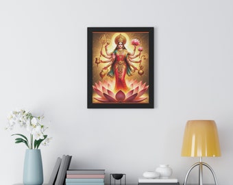 Goddess Maha Lakshmi Framed Photo, Spiritual Wall Decor