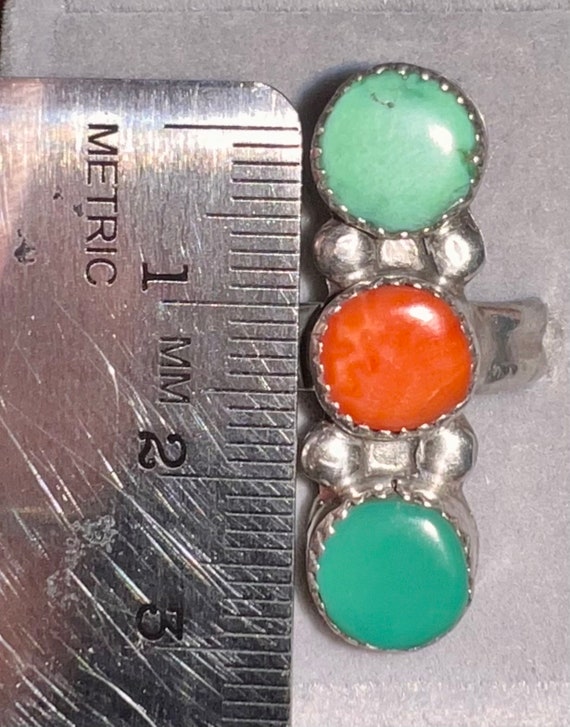 Vintage Turquoise, Carnelian, and Chrysoprase 3 S… - image 6