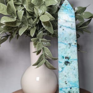 Fynchenite Tower: Phoenix Pine Stone Crystal Point, Home Decor