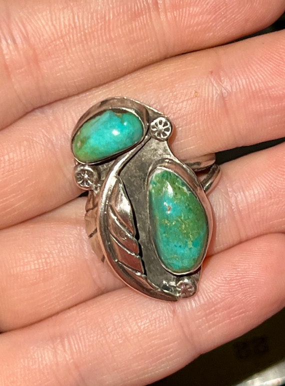 Vintage Southwestern, Solid Silver Turquoise Ring