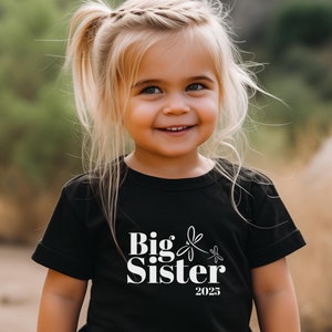 T-shirt grande soeur pour tout-petit, soeur 2025, révélation de grossesse, future grande soeur, haut bientôt grande soeur, t-shirt faire-part grande soeur