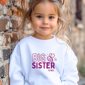 Sweat-shirt grande soeur fille future grande soeur pull faire-part de grossesse tenue frère et soeur chemise cadeau promue grande soeur sweat