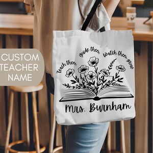 Borsa personalizzata per insegnanti, regali per insegnanti, borsa di ringraziamento per insegnanti, regalo di fine anno scolastico, regalo di laurea per insegnanti, nome dell&#39;insegnante sulla borsa