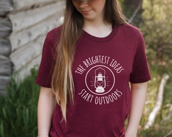 Kid Camping Shirt Nature Adventure Tee for Boys Girls Outdoor Play T-Shirt Summer Hiking Shirt Nature Lover Gift Cottage Clothing for kids