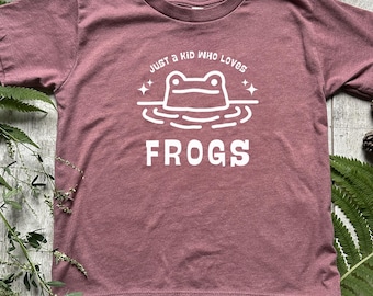 Frog T-Shirt for Toddler Boys and Girls Cute Amphibian Lover Tee Cottagecore top Goblincore Nature Inspired Shirt Animal Graphic Kids Gift