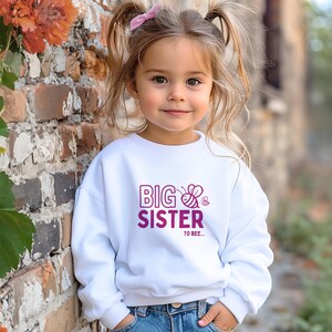 Sweat ras du cou grande soeur grande soeur future pull faire-part de grossesse tenue cadeau pour grande soeur et soeur Reveal shirt pull pour filles