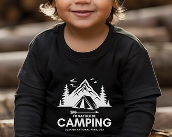 Personalized Camping T-Shirt Toddler Custom Outdoor Adventure Tee Custom Camp Shirt for Boys Girls Summer Hike Explorer Nature Trip Clothing