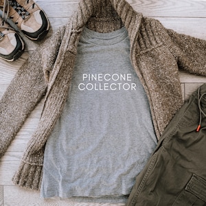 Pinecone Collector Kids T-Shirt Kids Nature TShirt Outdoor Adventure Tee youth Camping Hiking Shirt Woodland Explorer nature school shirt