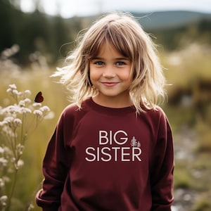 Kids BIG SISTER Crewneck Sweatshirt - haut grande sœur, minimaliste, annonce grande sœur, chemise frère/sœur, annonce bébé, nouveau frère/sœur