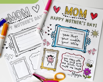 Mother’s Day Printable Gift DIY Mother’s Day Activity Happy Mother’s Day Card Printable Custom Mother's Day Gift Idea Happy Mothers Day