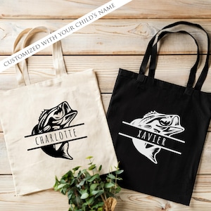 Benutzerdefinierte Kindertasche, personalisierte Angeltasche, Kinderangeln, personalisierte Kindereinkaufstasche, benutzerdefiniertes Kindergeschenk, Kinderangelngeschenk, Kinder, die fischen
