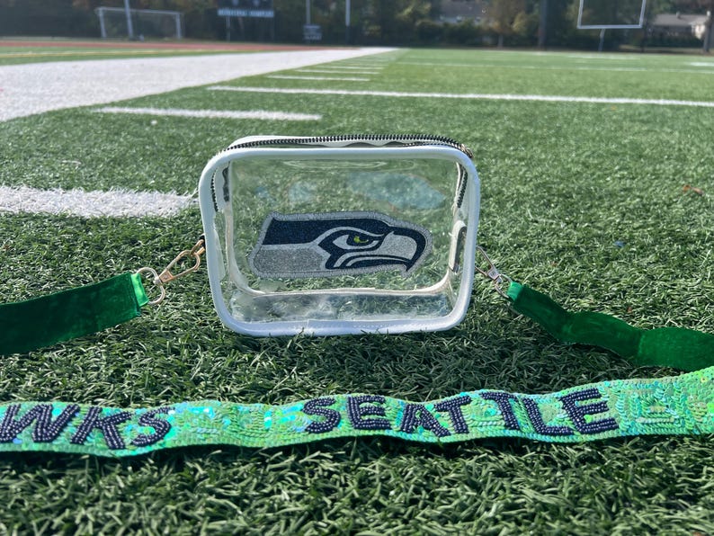 Super Bowl Champions -seahawks Stadium Approved Clear Bag With Bling