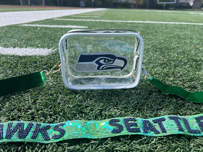 Super Bowl Champions -seahawks Stadium Approved Clear Bag With Bling